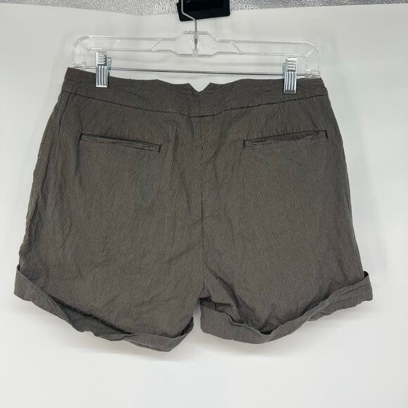 Nice Collective Utility Shorts Women's Sze 2 Gray Striped Button-Fly Cuffed Y2K - Picture 2 of 9